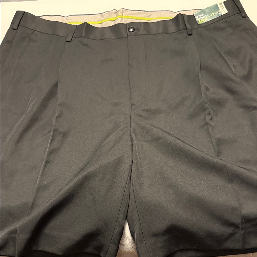 NWT Louis Raphael Navy Flat-Front Dress Shorts